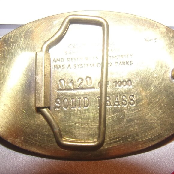 1985 KANSAS STATE PARKS solid brass Belt Buckle #120 - Picture 3 of 4